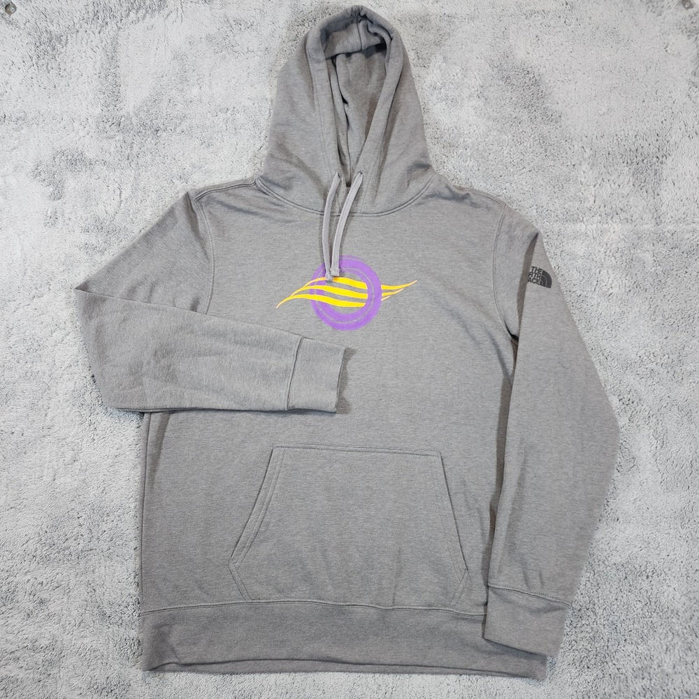 The North Face Hoodie Mens XL Gray Fleece Logo Graphic Print Sweatshirt Pullover